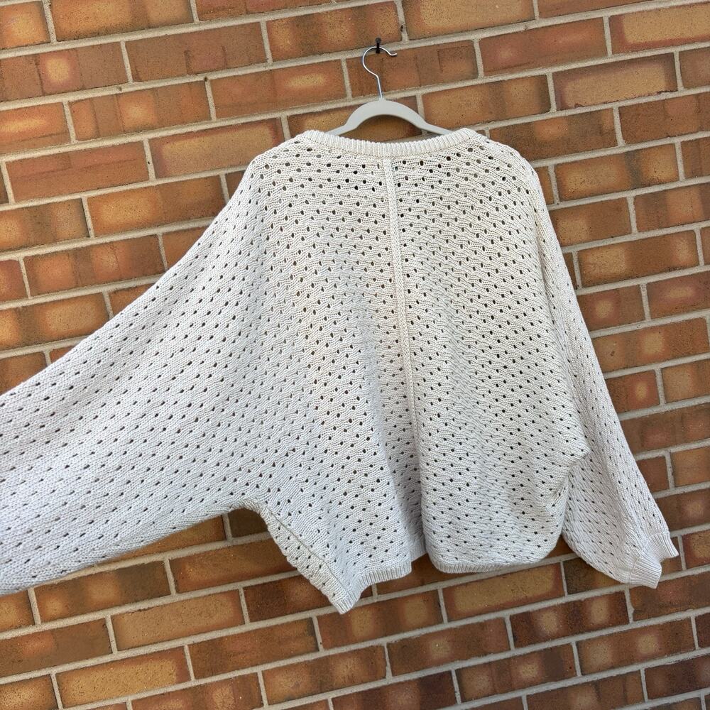 Free People Beach Cabrera Sweater Pullover Cream Henley Button Sz L - Picture 7 of 12